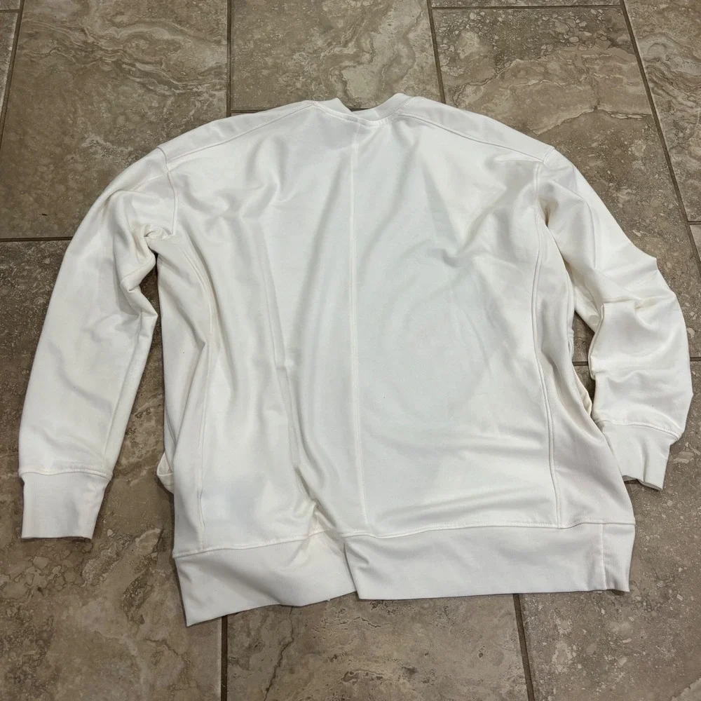 The North Face Womens White Open Front Fleece Cardigan Jacket Small